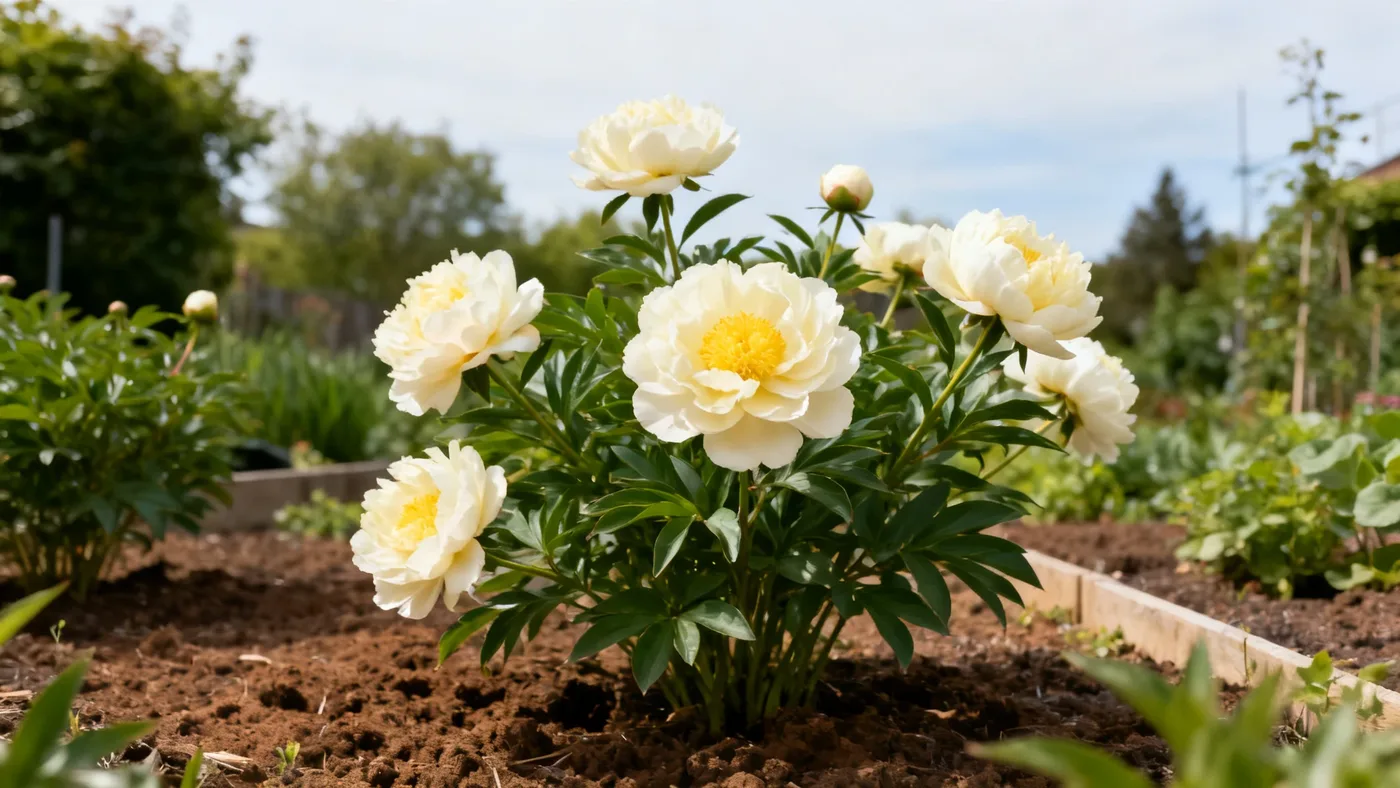 Duchesse de Nemours Peony Fall Color and Autumn Foliage